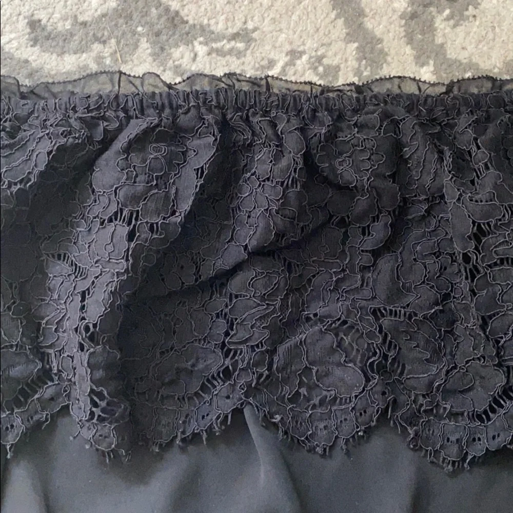 White House Black Market Black Lace Off the Shoulder Blouse - Picture 3 of 3